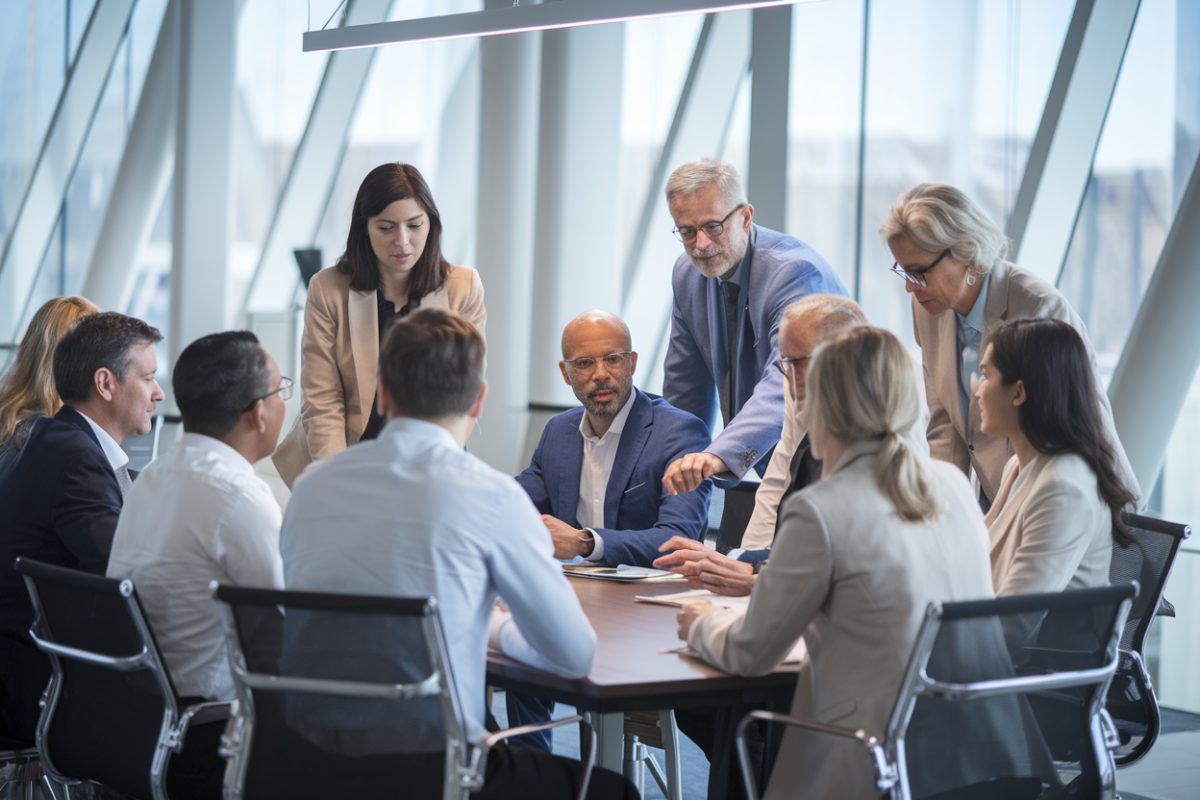 Diversit&eacute; et travail d'&eacute;quipe dans un bureau moderne